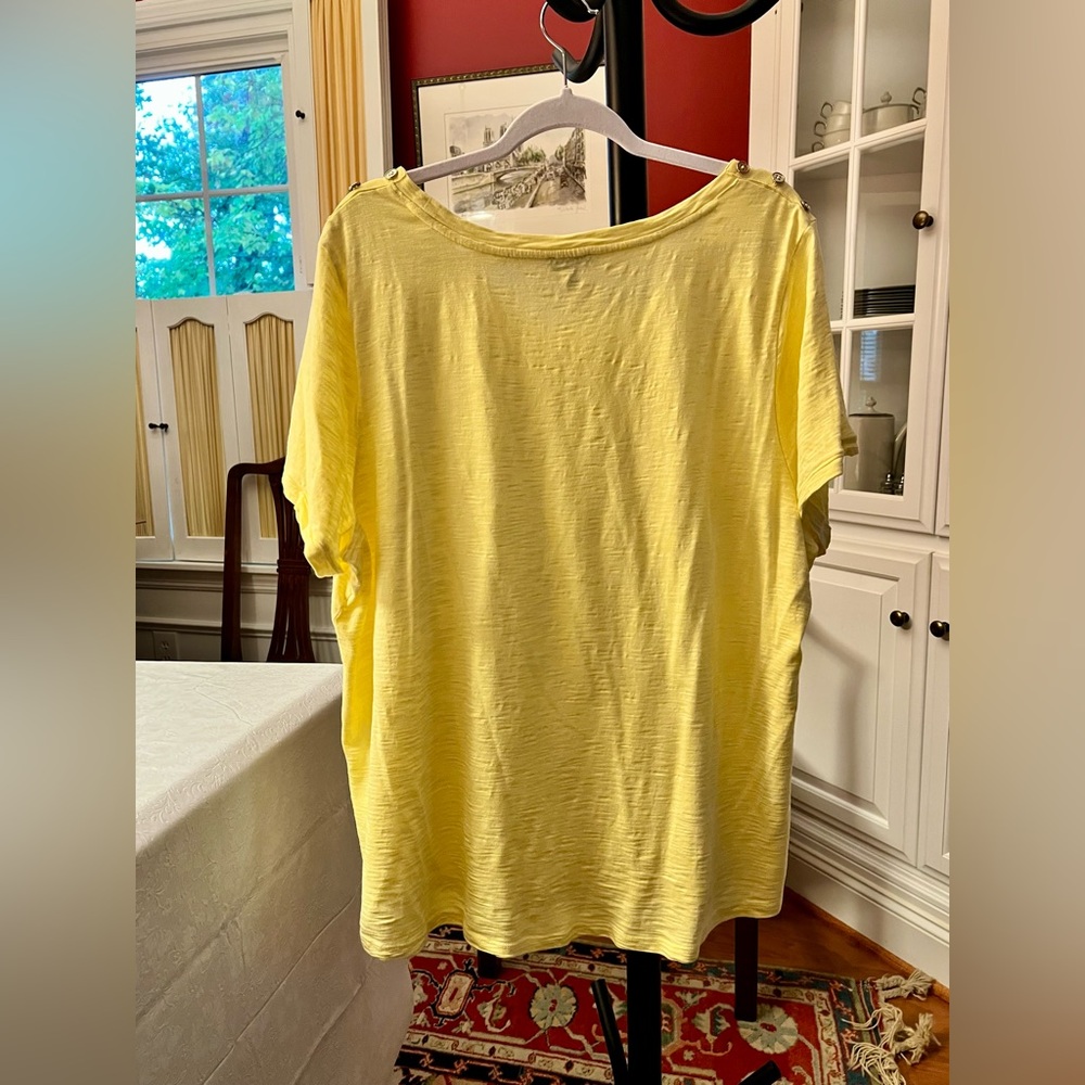Talbots Sunny Yellow Short Sleeve Tee - Picture 2 of 8